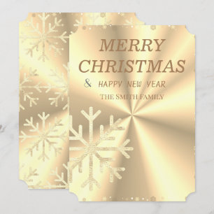 Golden snowflake and golden elegant background hol holiday card