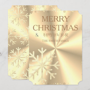 Golden snowflake and golden elegant ombre holiday card