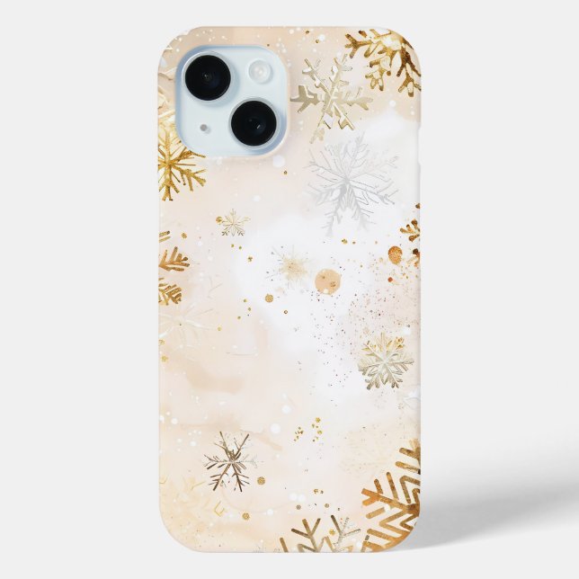 Golden Snowflake Bliss Phone Case (Back)