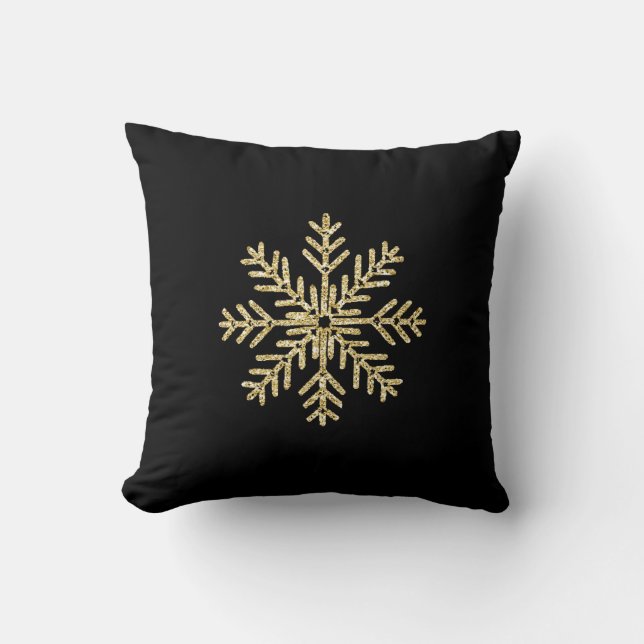 Golden Snowflake Cushion (Front)