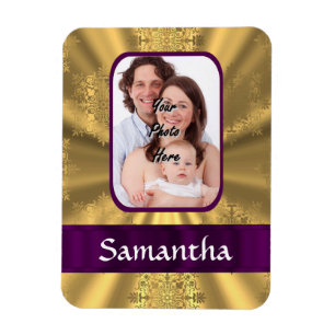 Golden snowflake custom photo magnet