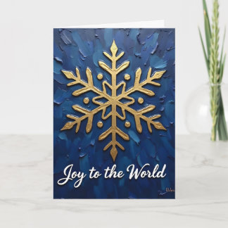 golden snowflake & Navy Christmas Card