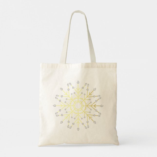 Golden Snowflake  Tote Bag (Back)