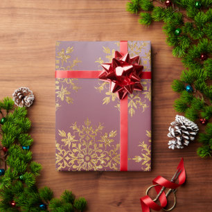 Golden Snowflakes - Christmas Cute Wrapping Paper