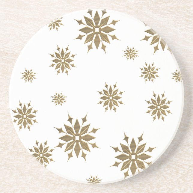 Golden snowflakes coaster (Front)