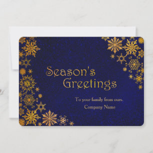 Golden Snowflakes Corporate Christmas Card