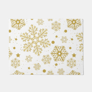 Golden snowflakes doormat