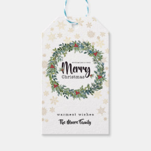 Golden Snowflakes Gift Tag