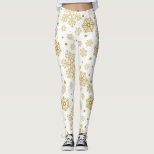 Golden snowflakes leggings