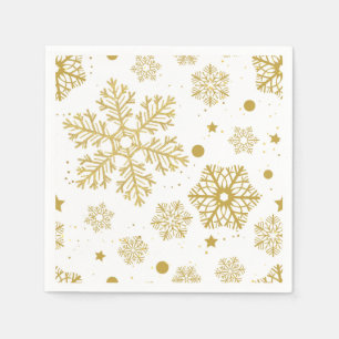 Golden snowflakes napkin