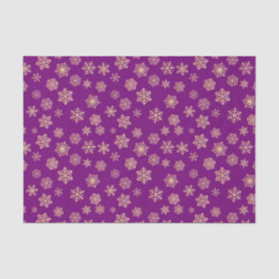 Golden snowflakes on a purple background tissue paper