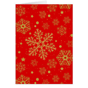Golden snowflakes on red