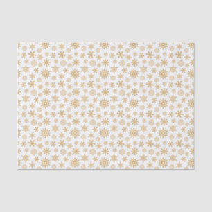 Golden Snowflakes Pattern White Tissue Paper