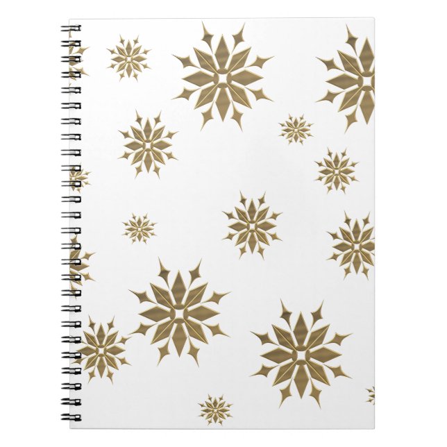 Golden snowflakes spiral notebook (Front)
