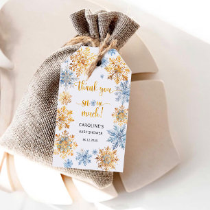 Golden snowflakes Thank You Gift Tags