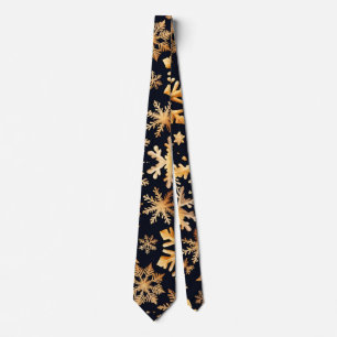 Golden Snowflakes Tie