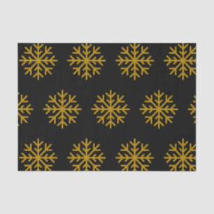 Golden Snowflakes Winter Christmas Holiday Tissue Paper
