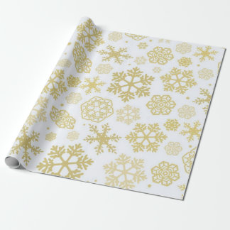 Golden Snowflakes. Wrapping Paper