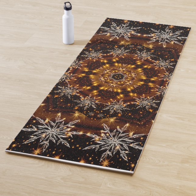 Golden Snowflakes Yoga Mat (In Situ)
