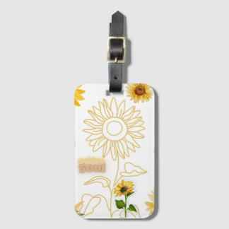 Golden Soul - Vintage Sunflower Aesthetic Collage Luggage Tag