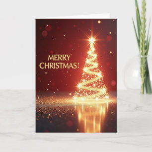 Golden Sparkle Christmas Card