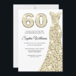 Golden Sparkle Dress Womans 60th Birthday Party Invitation<br><div class="desc">Golden Sparkle Dress Womans 60th Birthday Party Invitation

Variations to the invitation and matching items in our store</div>