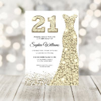 Golden Sparkle Glitter Dress 21st Birthday Party