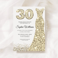Golden Sparkle Glitter Dress 30th Birthday Party