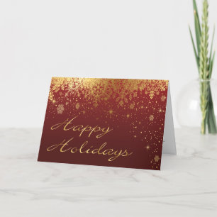 Golden Sparkle Holiday Card