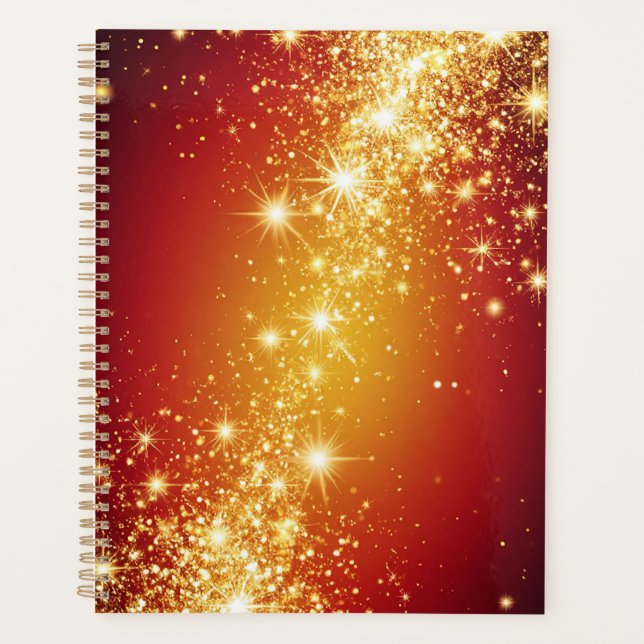 Golden Sparkling Stars Planner (Front)