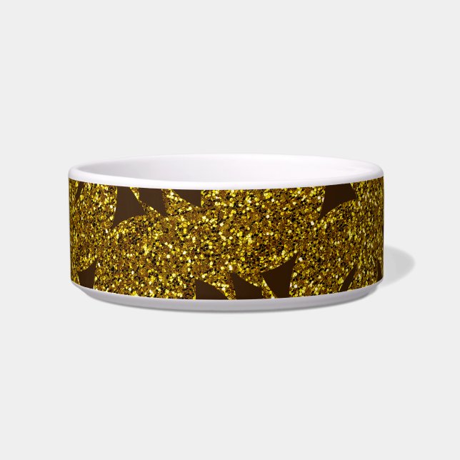 Golden sparkly abstract pattern bowl (Front)