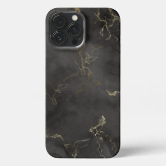 Golden Sparks in Black Marble iPhone 13 Pro Max Case