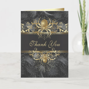 Golden Spider Thank You Wedding Card