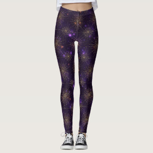 Golden Spiderweb Bokeh – Elegant Halloween Web (2) Leggings