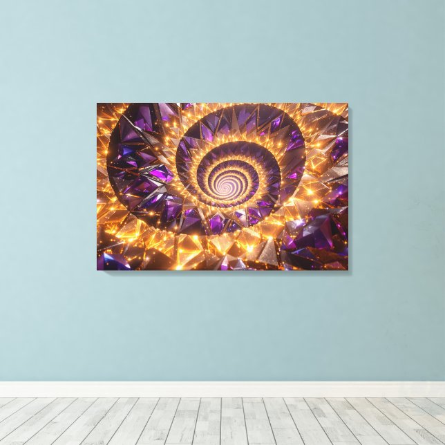 Golden Spiral Dreamscape Canvas Print (Insitu(Wood Floor))