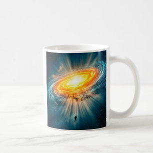 Golden Spiral Galaxy Astronaut Sci-Fi Deep Space Coffee Mug