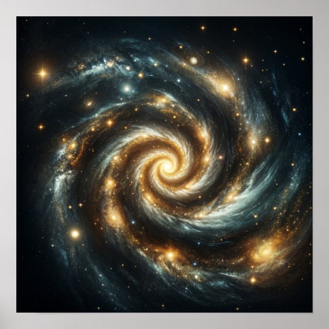 Golden Spiral Galaxy  Poster (Front)