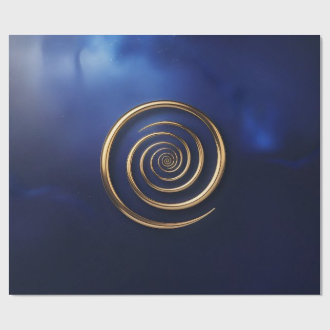 Golden Spiral Galaxy Wrapping Paper (Flat)