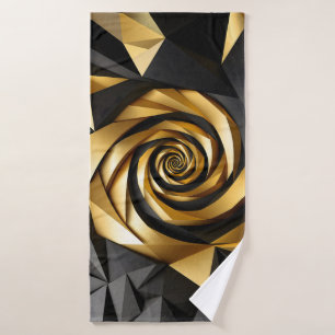 Golden Spiral Geometry Bath Towel