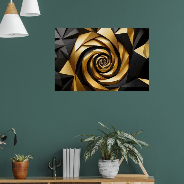 Golden Spiral Geometry Poster (Living Room 1)