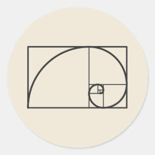 Golden Spiral Minimal Geometry Drawing Classic Round Sticker