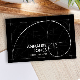 Golden Spiral - Sacred Geometry  Black and white Business Card