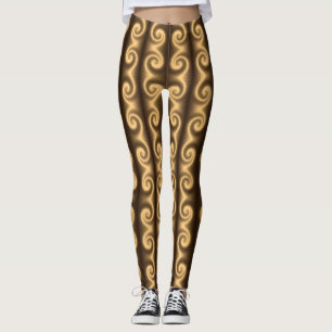 Golden spiral texture leggings