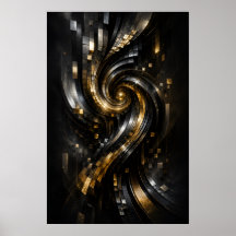 Golden Spiral Vortex Poster
