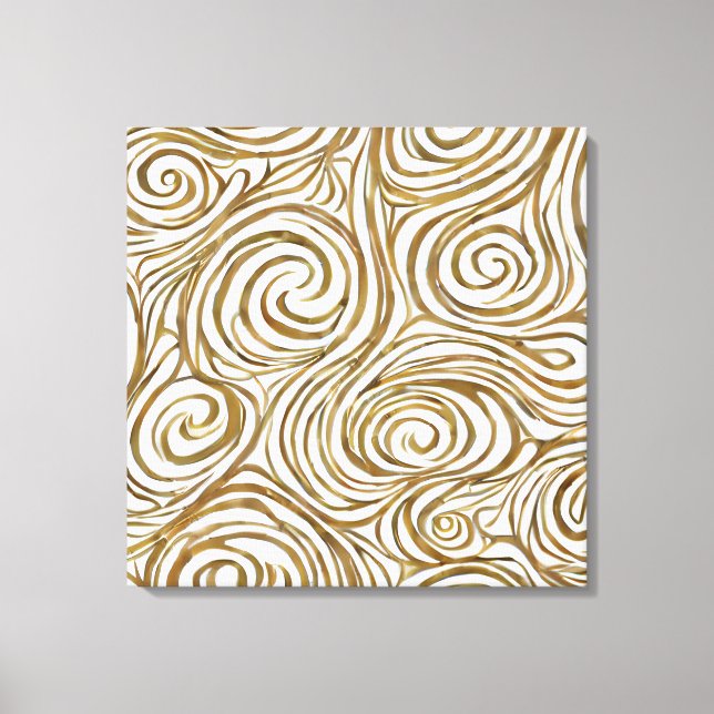Golden Spirals Elegance Canvas Print (Front)
