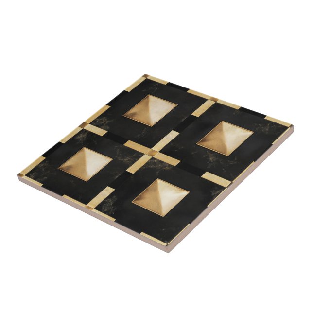 Golden Square Black Tile (Side)