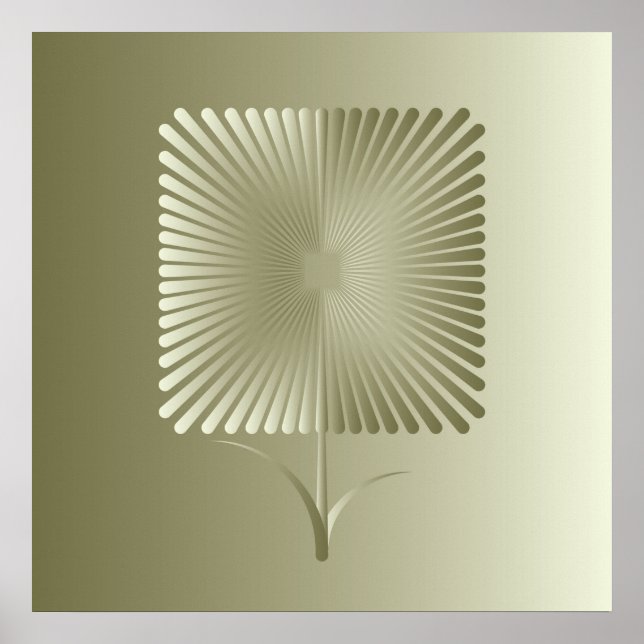 Golden square flower poster (Front)