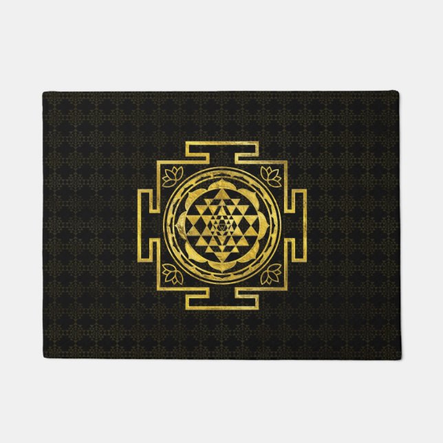Golden Sri Yantra  / Sri Chakra Doormat (Front)