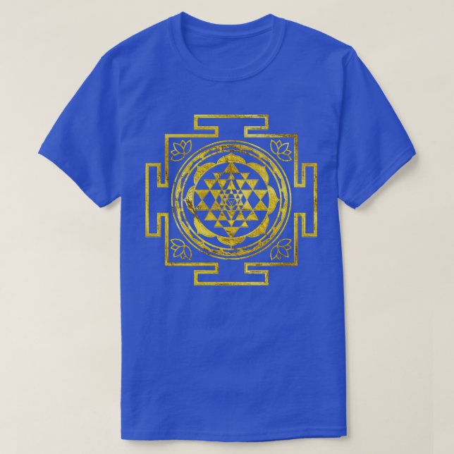 Golden Sri Yantra Sri Chakra T-Shirt (Design Front)