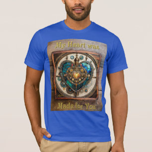 Golden Stained Glass Heart Steampunk Series T-Shirt